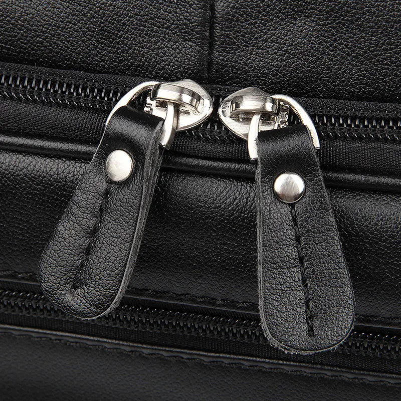 High Quality Genuine Leather Men Briefcase Business bag Crazy Horse Leather Large 17"inch Laptop Bag male Portfolio Office Case