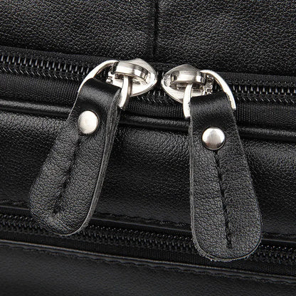 High Quality Genuine Leather Men Briefcase Business bag Crazy Horse Leather Large 17"inch Laptop Bag male Portfolio Office Case