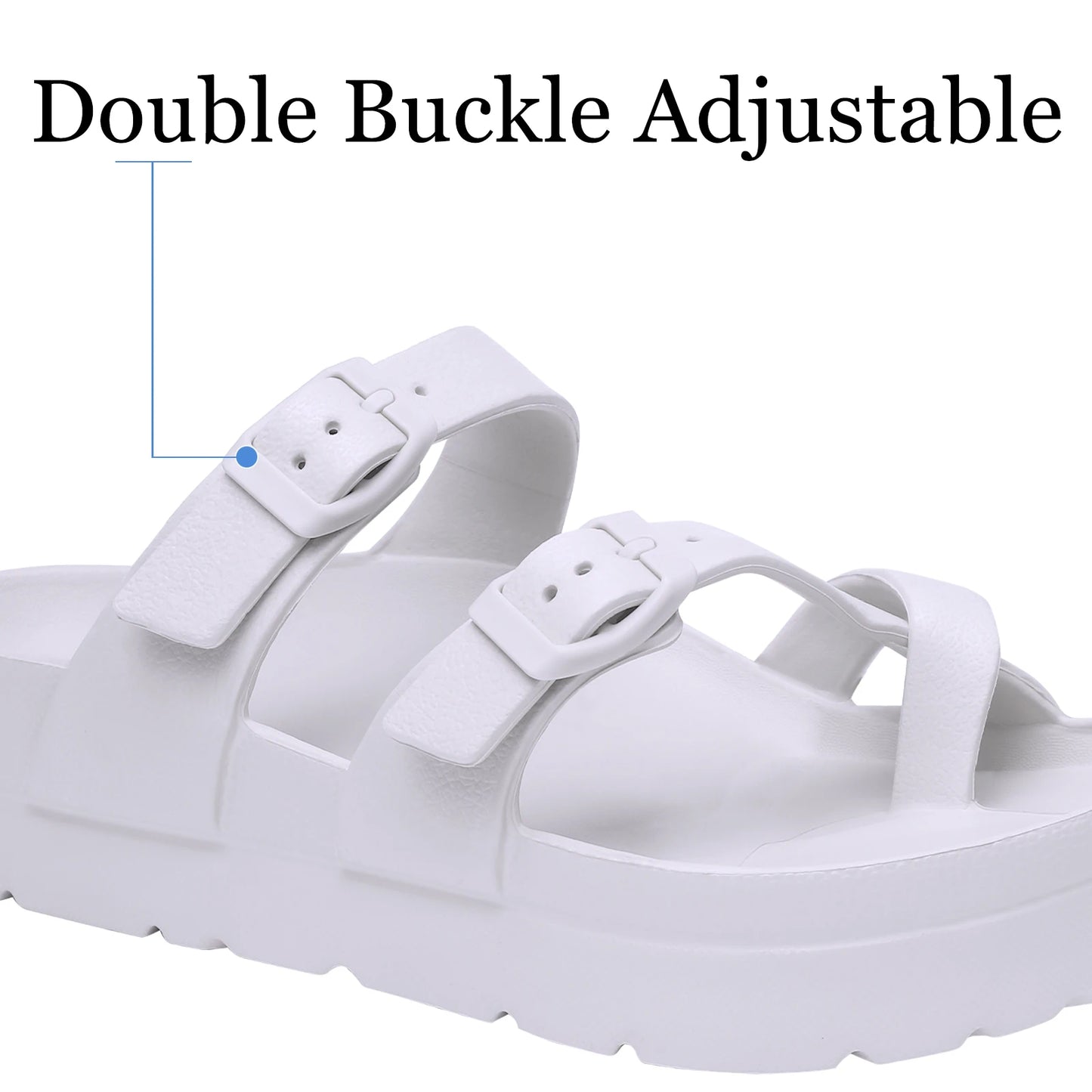 Shevalues Casual Women's Sandals With Arch Support Anti-slip Fashion New Slides Soft Sole Beach Slippers With Adjustable Buckle