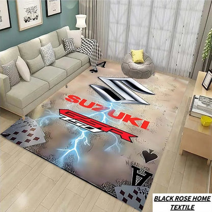 Suzuki Cool Motorcycle Display Carpet Work Floor Mat Garage Racing Moto Electric Vehicle Entrance Anti Slip Doormat Bedroom Rug