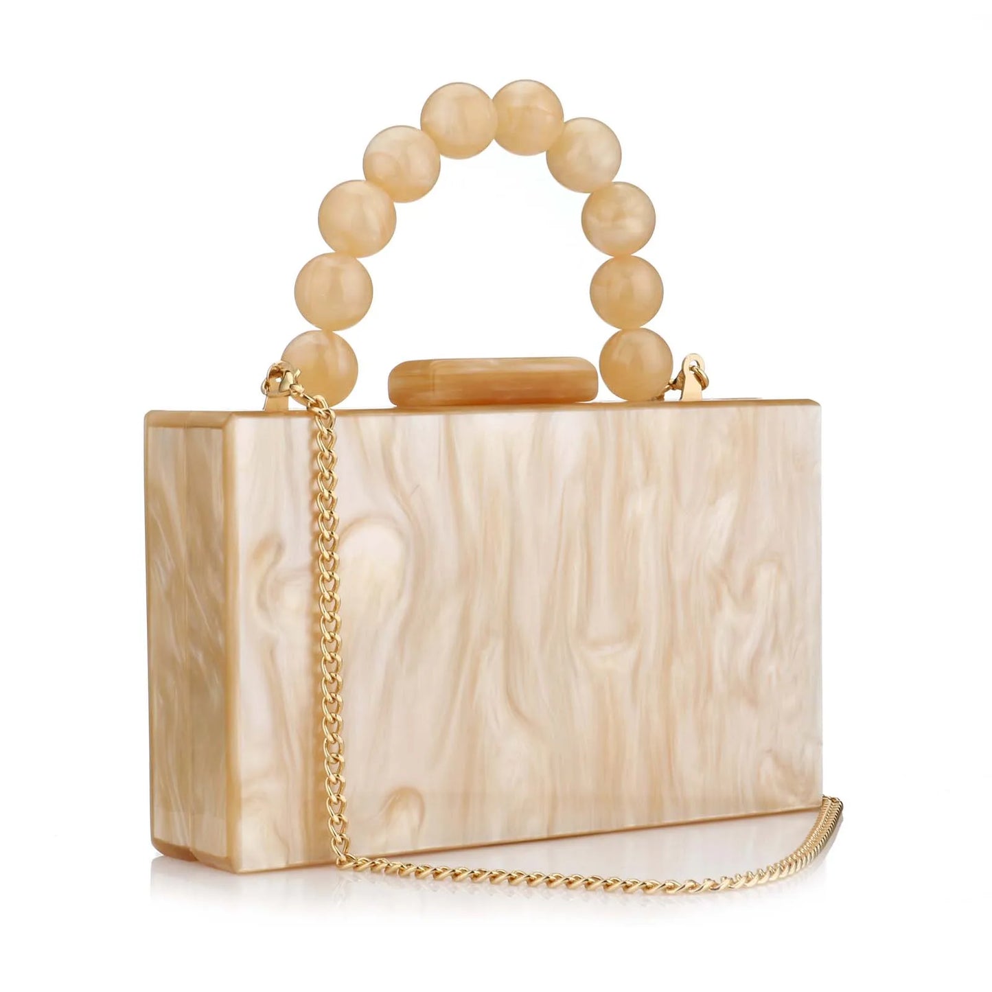 Beading Handbag Marble Acrylic Luxury Box Clutch Evening Bags Wedding Party Chain Shoulder Bag Dinner Dress Purse Festival Gift