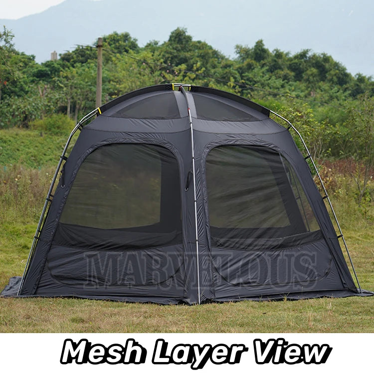 Hot Selling Large Connectable Big Family Camping Tent Dia. 460cm Geodesic Dome Tent with Modular Pod Tent Design 5 Bedrooms