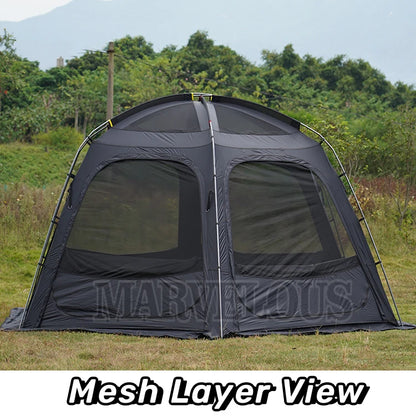 Hot Selling Large Connectable Big Family Camping Tent Dia. 460cm Geodesic Dome Tent with Modular Pod Tent Design 5 Bedrooms