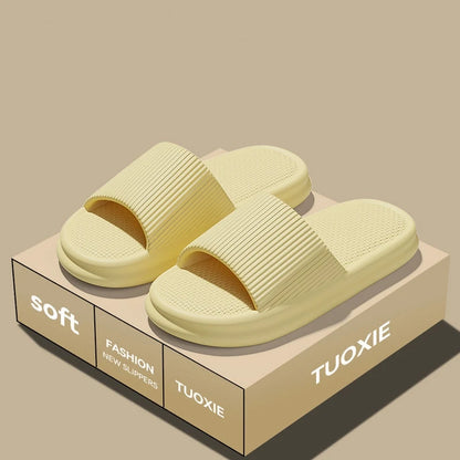 Women Summer Concise EVA Slippers Men Soft Home Slides Couples Bathroom Non-slip Sandals Adults Comfortable Outdoor Beach Shoes