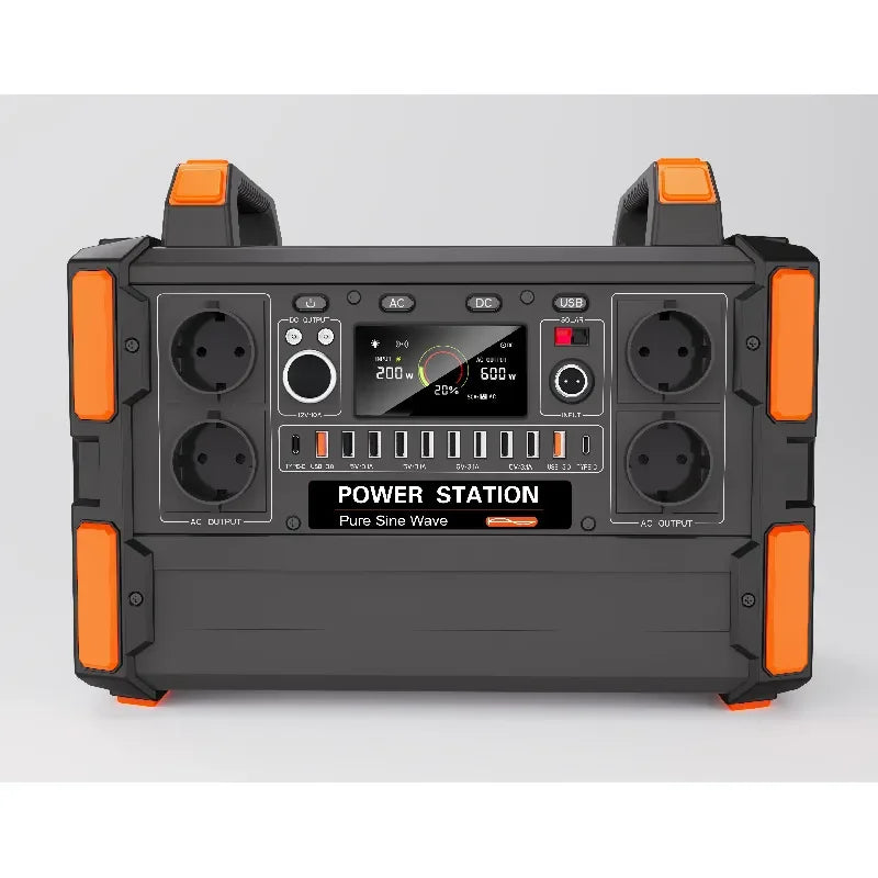 Portable Power Station 3000W LiFePO4 Battery, Fast Charging, Suitable for Outdoor Trips, Parties and Indoor Emergency Pow
