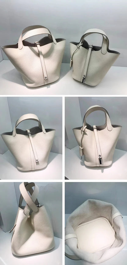 Women Bags Handbags Bucket Bag Real Leathe Fashion Tote Bag Genuine Leather Luxury Desginer Big Size Large Lady Hand Bags