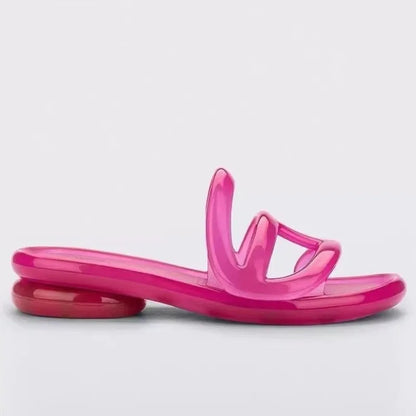 Summer Women's Slippers Adult Girls Wide Width Thick Bottom 2.8cm Heels Ladies Anti-slip Beach Shoe Jelly Beach Shoes