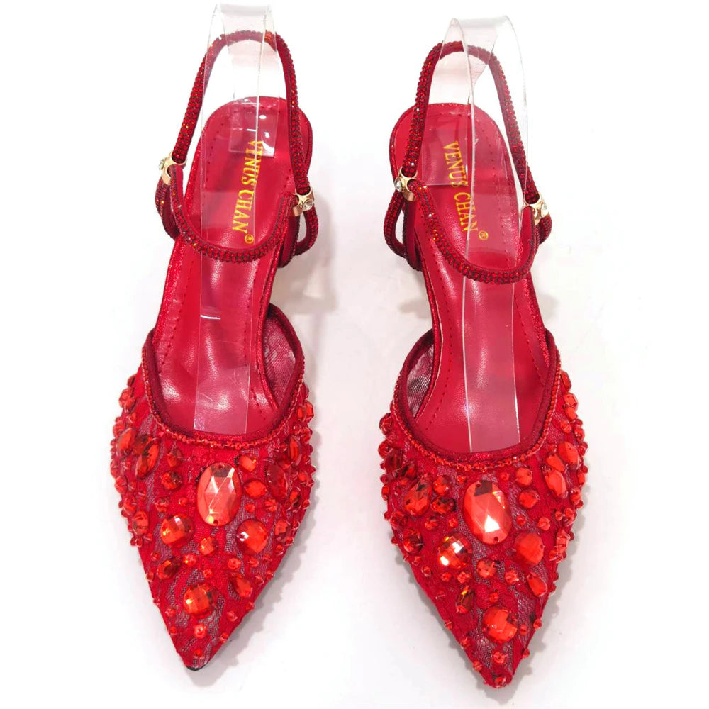 2023 New Italian Design Noble Dual-Purpose Three-Dimensional Bag And Ladies Heel Shoes Shiny Material For Nigeria Wedding Party