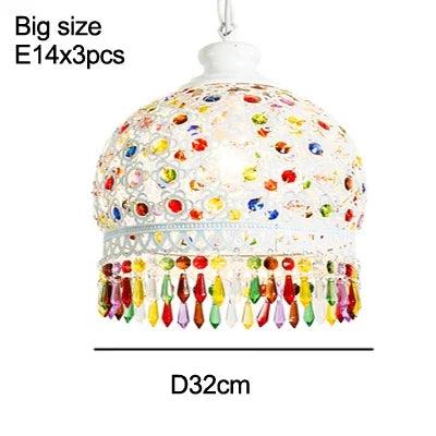 design lamp pendant lighting crystal Bohemia Retro droplight Iron handmade pendant lights for restaurants hanging lights bedroom