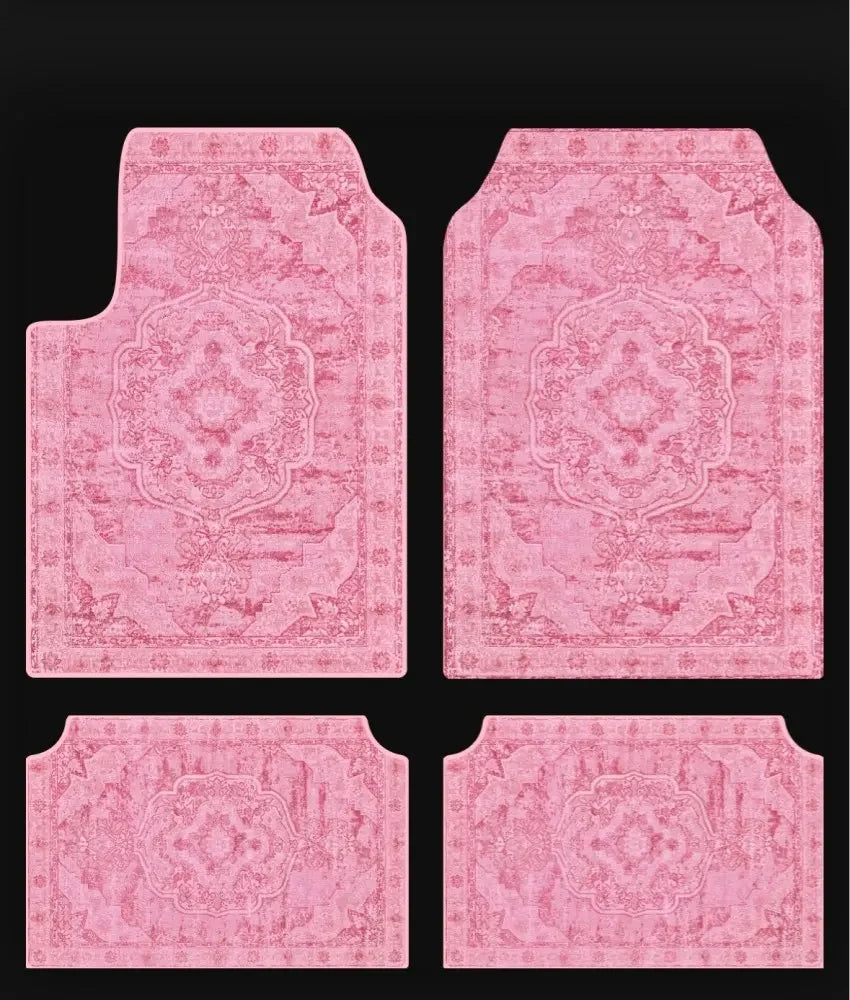 Set of Bohemian Style Floor Mat Universal Size Car Foot Mat American Retro Rugs for Bedroom Home Anti-slip Soft Rug