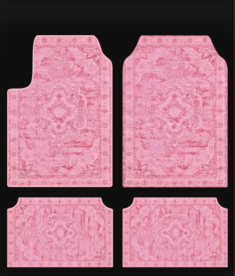 Set of Bohemian Style Floor Mat Universal Size Car Foot Mat American Retro Rugs for Bedroom Home Anti-slip Soft Rug