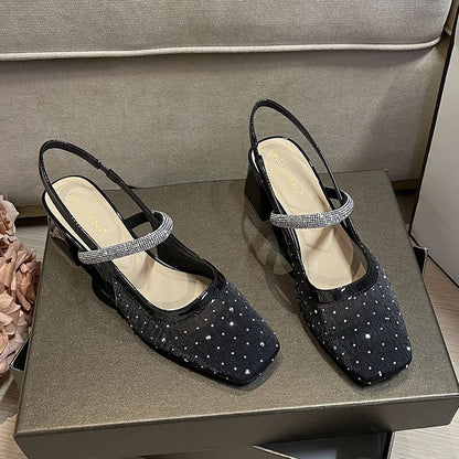 New Arrival Women Shoes Luxury Rhinestone High Heeled Sandals for Woman Elegant French Wedding Shoe Designer Shoes Zapatos Mujer