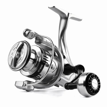 Fisherman Metal Spool Spinning Reel 5.2/1 Gear Ratio Heavy Duty Bait Cast Reel Comfortable Smooth Fishing Reel Lake Fishing
