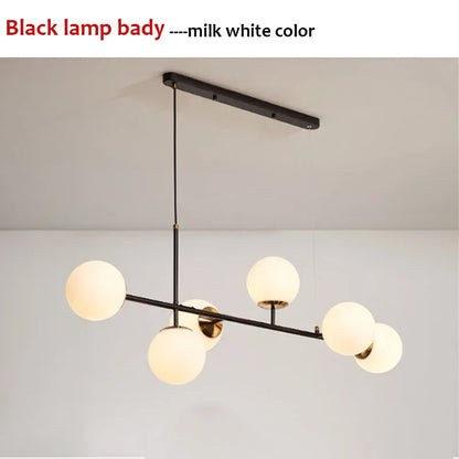 Nordic LED Pendant Lights Modern Hanglamp Glass Ball Light for Living Room Suspension Chandelier Smoke Gold Hanging Lamp Decor