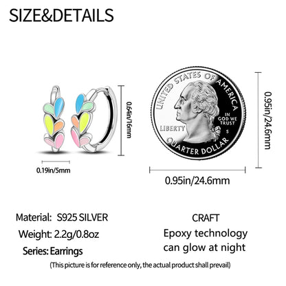 925 Sterling Silver Star Moon Heart Shape Earrings Jewelry Versatile Hoop Earrings For Women Jewelry Fine Birthday Party Gifts