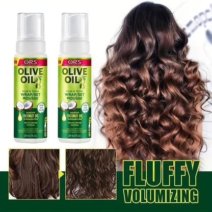 Curly Hair Mousse（207ml) For Wigs Strong Hold Olive Oil Hair Styling Mousse Anti-Frizz Hair Foam Mousse For Styling Hair Women