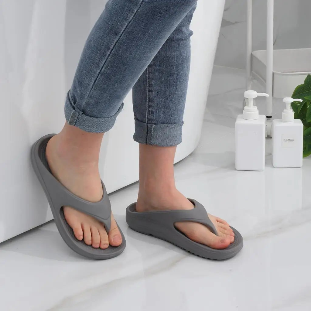 Shevalues Men's Orthopedic Sandals Fashion Couples Beach Flip Flop Summer Outdoor Soft Sandals With Arch Support Bathroom Slides
