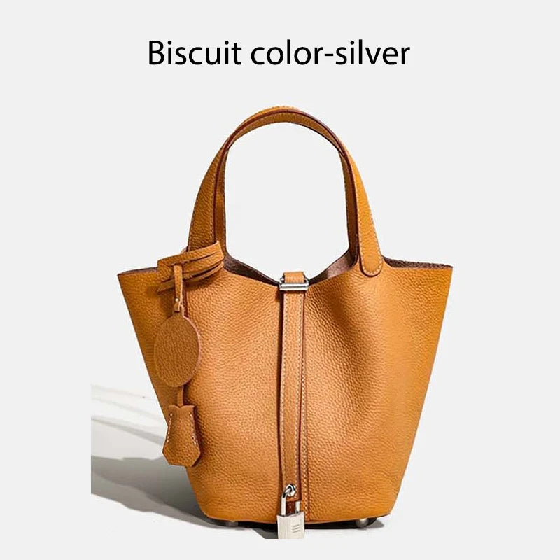 Women Bags Handbags Bucket Bag Real Leathe Fashion Tote Bag Genuine Leather Luxury Desginer Big Size Large Lady Hand Bags