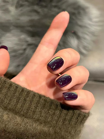 1-24pcs WS Romantic Purple Cat Eye Gel Nail Polish New Style Super Flash Versatile Whitening Purple Glass Bead Cat Nail Salon