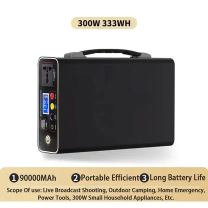 Portable Power Station 300W 220V, Solar Generator 70000mAh 90000mAh LiFePO4, Portable Battery for Camping and RV