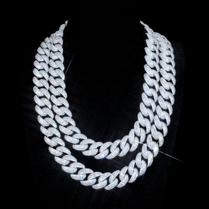 Luxury Jewelry 24mm Diamond Chain Men Iced Out Bling CZ Silver/Gold Plated Rapper Hip Hop Thick Cuban Link Necklace Gift for Him