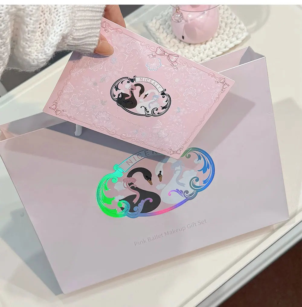 NICEKEY Makeup Kit Include 4 Matte Lipgloss,1 Face Blusher,1 Pressed Powder,1 Eyesshadow Palette,1 Contour Palette With Necklace