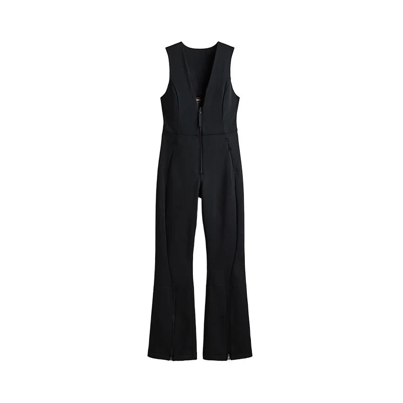 Women's Chic White Hooded Ski Jumpsuit with Waist Belt Warm Snowproof One-Piece Snow Wear Winter Sports Fashion Lady Snowsuit
