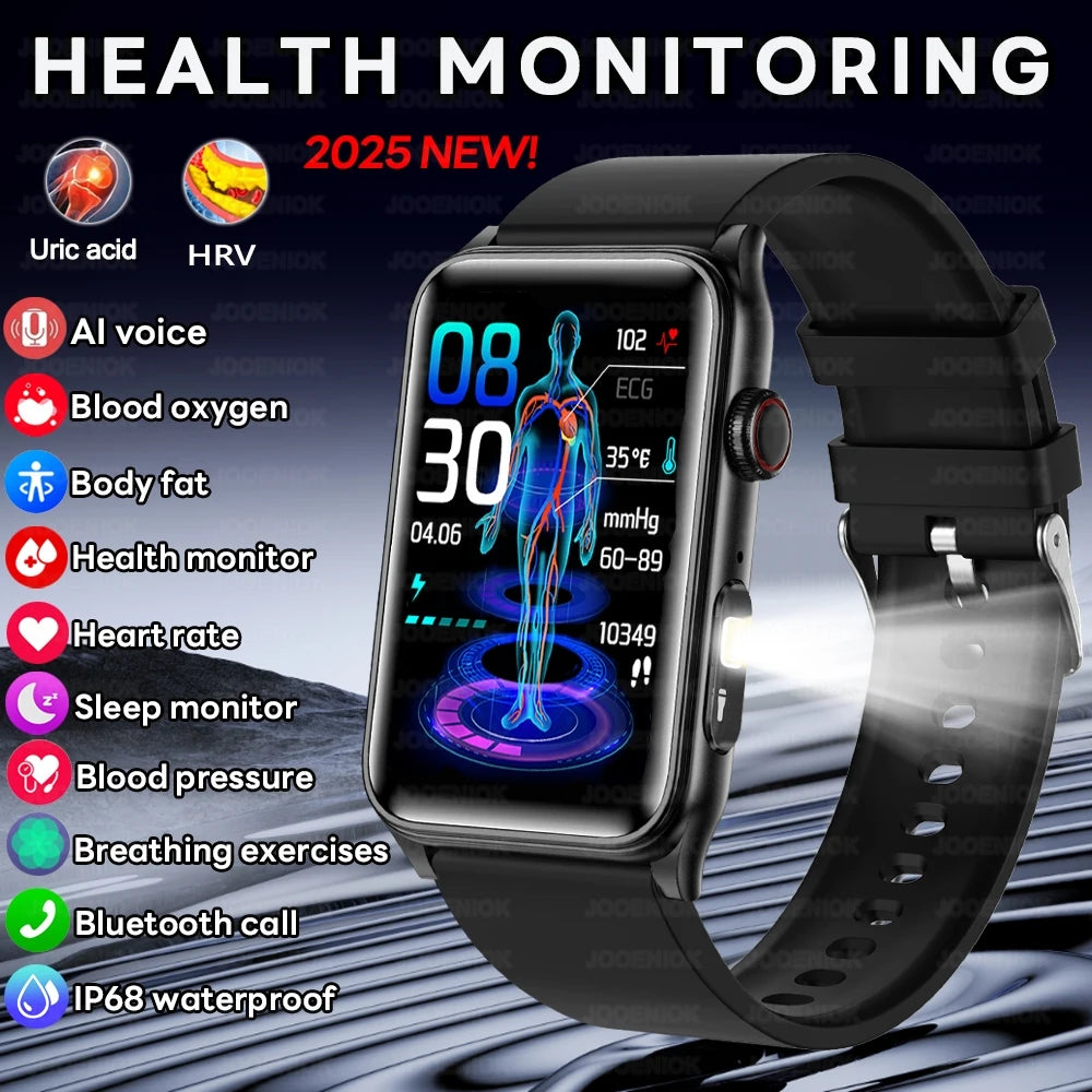 2025 New AI Health Manager Smart Watch Men Blood Pressure Blood Oxygen Sports Bluetooth Call Waterproof Health SmartWatch