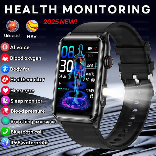 2025 New AI Health Manager Smart Watch Men Blood Pressure Blood Oxygen Sports Bluetooth Call Waterproof Health SmartWatch
