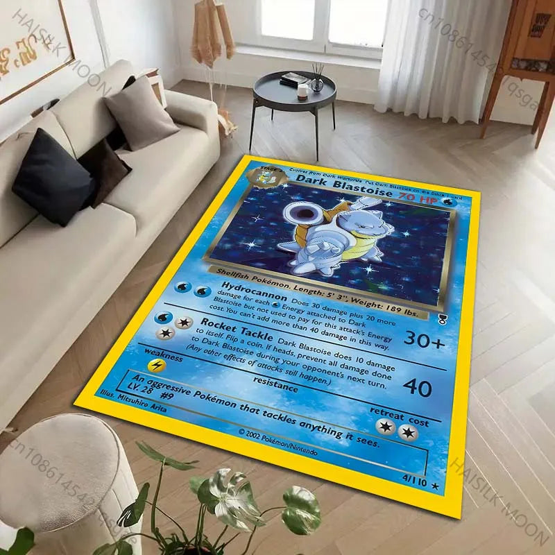 1PC Pokémon Card Charizard Squirtle Print Carpet for Living Room Bedroom Kid's Room Home Decor Area Rug Sofa Cloakroom Mat