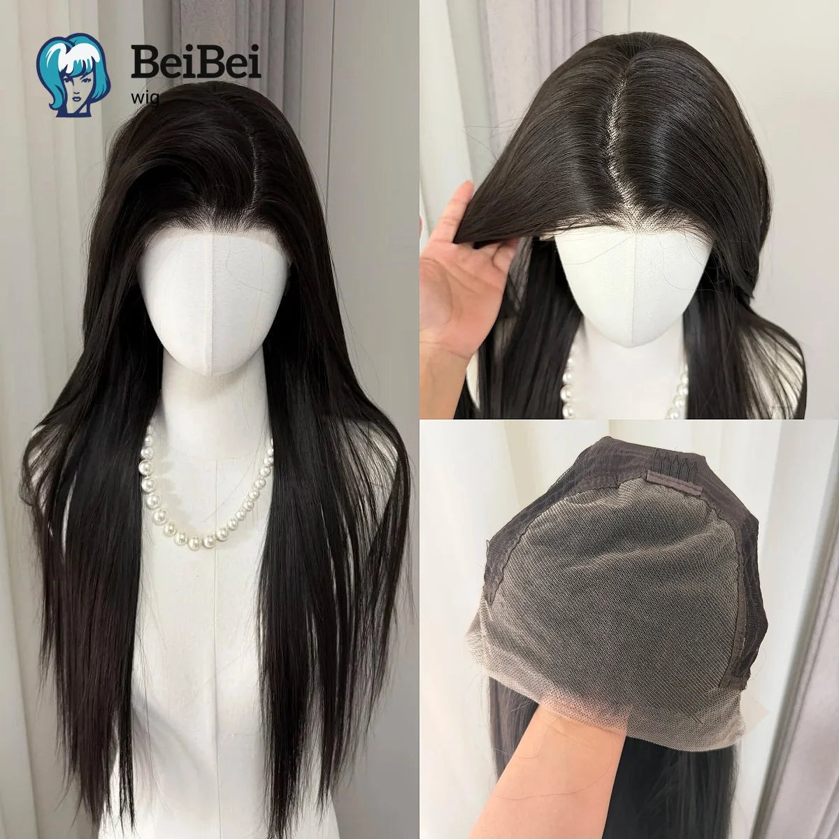 13x6 Lace Front Wig for Women 26inch Straight Lace Front Wig Nature Black Cosplay Synthetic Wigs Peruca Wigs for Party Daily Use