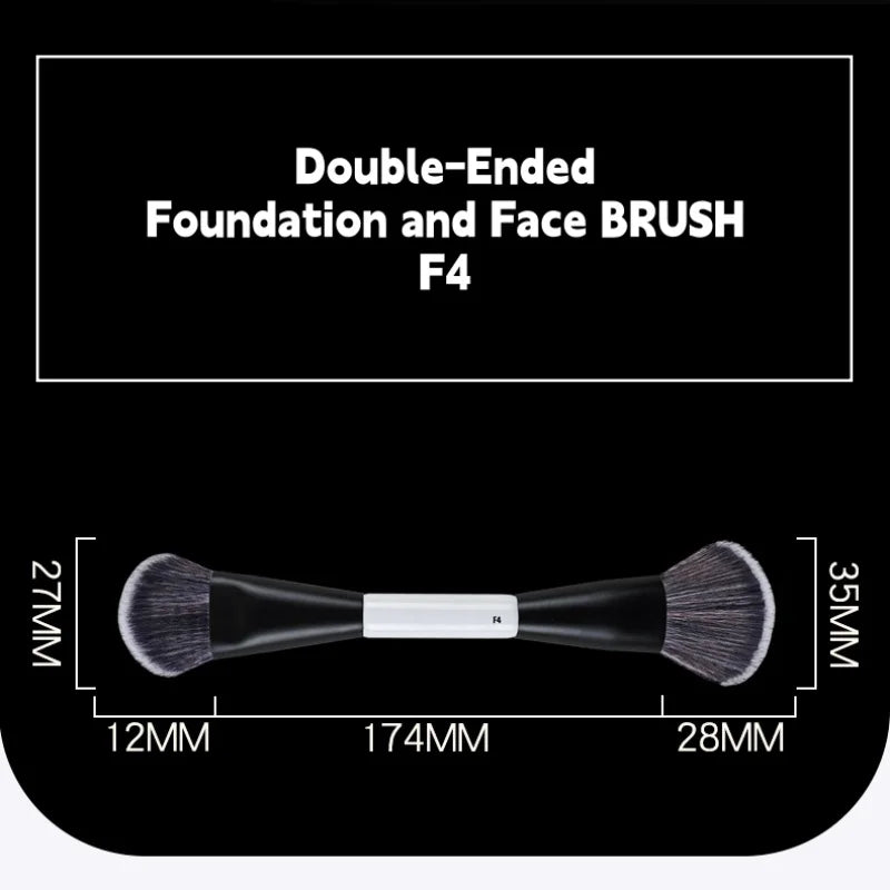 Dual-Ended Foundation Face Brush F4 Powder F1 Blush Contour F2 Makeup Brushes with Box Packaging