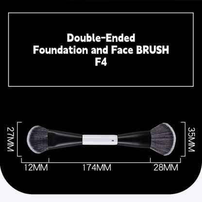 Dual-Ended Foundation Face Brush F4 Powder F1 Blush Contour F2 Makeup Brushes with Box Packaging
