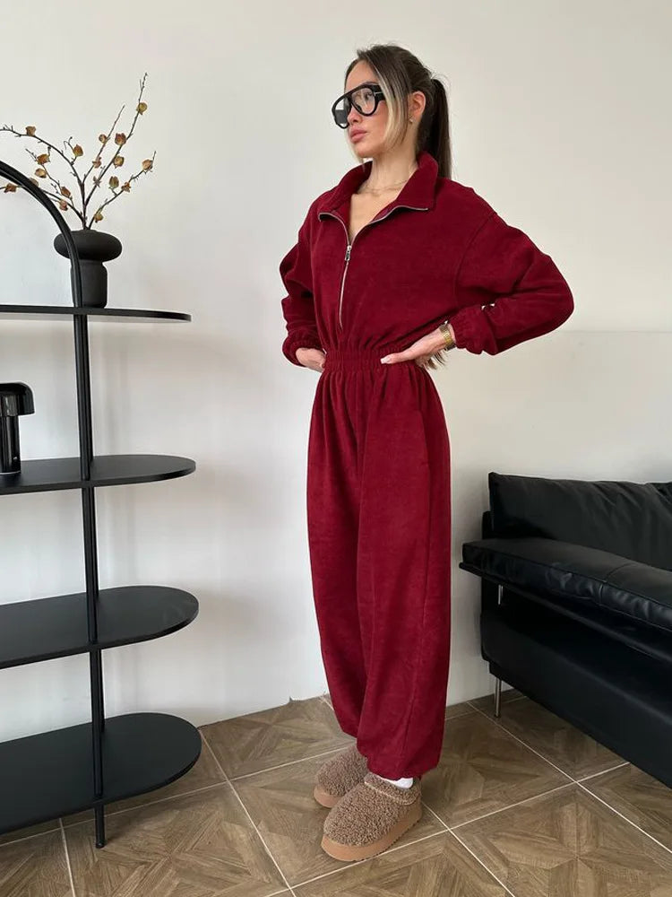 Sports and Leisure Contrast Color Jumpsuit Fashion Trend Street Jumpsuit Women’s Suit New Women Clothing
