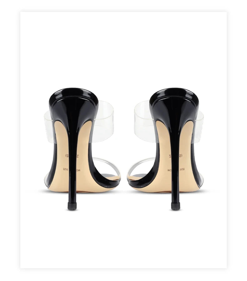 Luxury Women's Shoes Women's Sandals Summer New Open Toe Transparent PVC High Heels Shoes Ladies Fashion Elegant Sexy Pumps 8cm