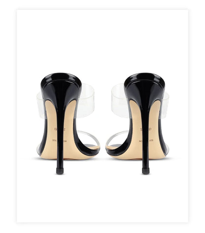 Luxury Women's Shoes Women's Sandals Summer New Open Toe Transparent PVC High Heels Shoes Ladies Fashion Elegant Sexy Pumps 8cm