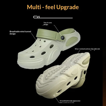 2026Summer Men's Slippers Outdoor Sandals Beach Comfortable EVA Soft Slides Clogs Casual Garden Shoes Men Indoor Home Slippers
