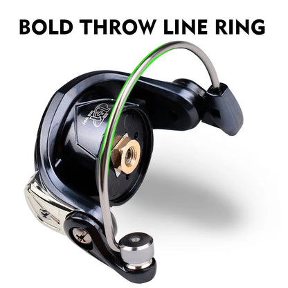 Spinning Fishing Reel 800 Size 5.2:1 7+1BB 8KG Max Drag CNC Metal Handle Deep Spool Long Cast Saltwater Rock Lure Fishing Reel