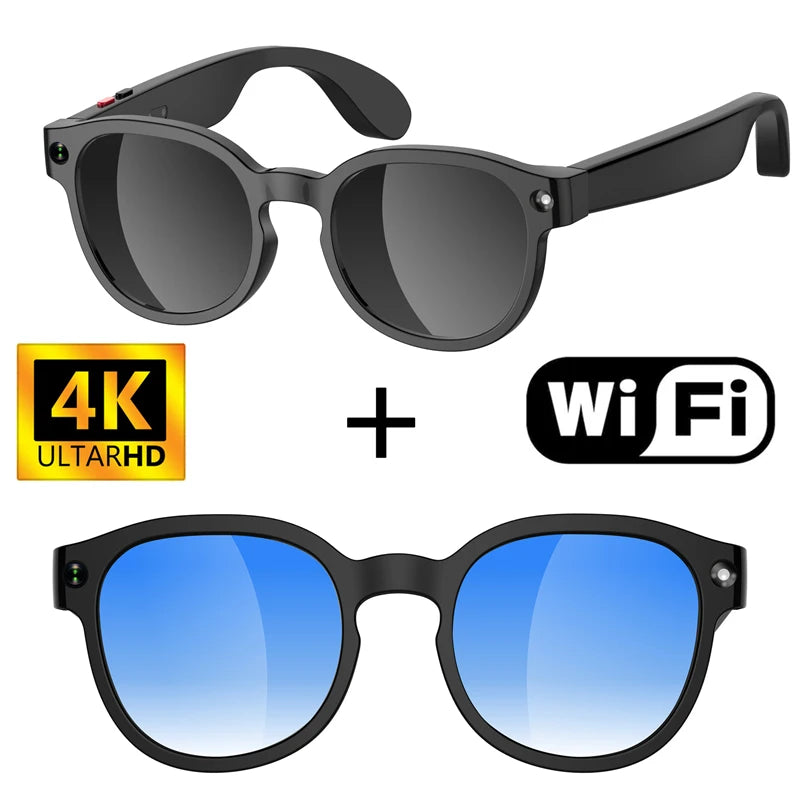 2026 4K HD Color Changing AI Smart Glasses Chat GPT 100MP Camera Bluetooth Call Voice Assistant Control Smart Glasses 2026 New