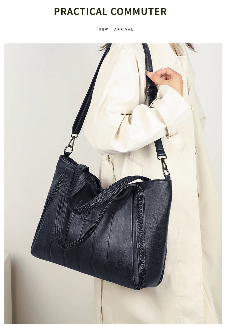 Genuine Brand Leather Women Handbag Luxury Designer Shoulder Crossbody Bags Ladies Purse Messenger Tote Bag Female Commuting Bag