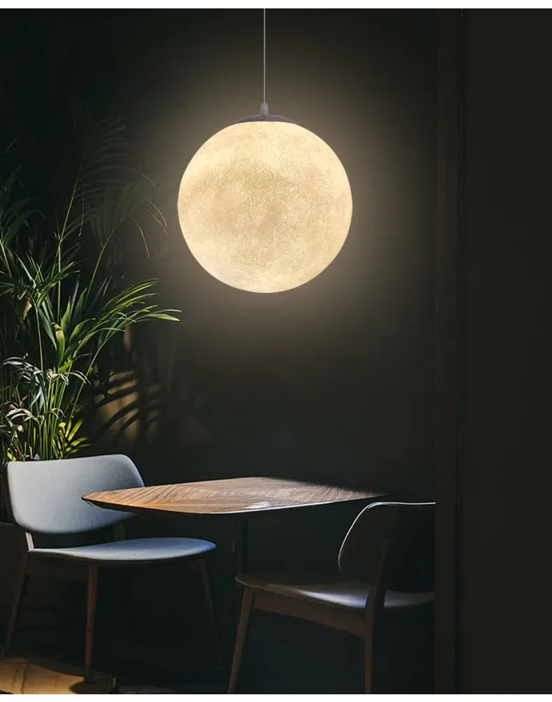 Nordic Moon Led Pendant Lights for Living Room Dining Bedroom Home Decorations Chandelier Cafe Restaurant Hanging Lamp Luminaire