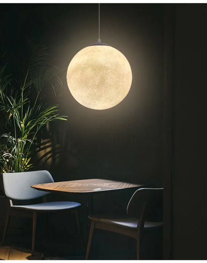 Nordic Moon Led Pendant Lights for Living Room Dining Bedroom Home Decorations Chandelier Cafe Restaurant Hanging Lamp Luminaire