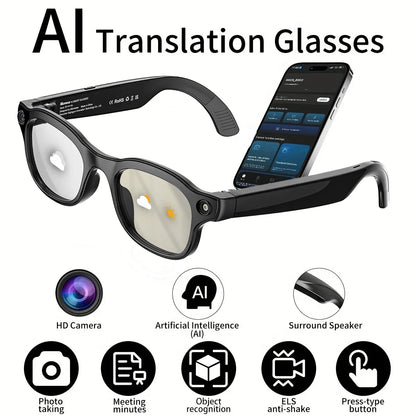 800W HD AI Smart Glasses with Camera, 1080P HD Video Recording, AI Assistant, Real-Time Translation, with Color-Changing Lenses