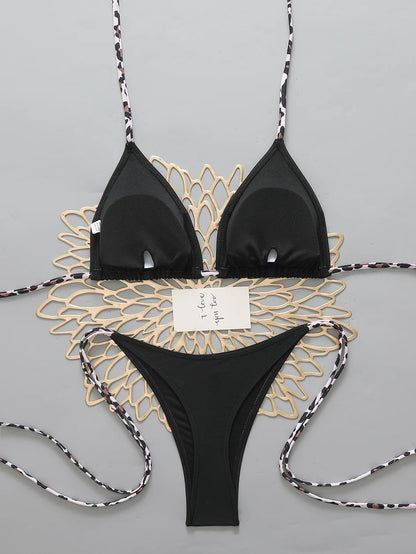 Sexy Leopard Women's Beach Bikini 2026 Swimsuit Halter Tie Micro Thong Bikinis Sets Female Swimwear for Woman Wear Bathing Suit