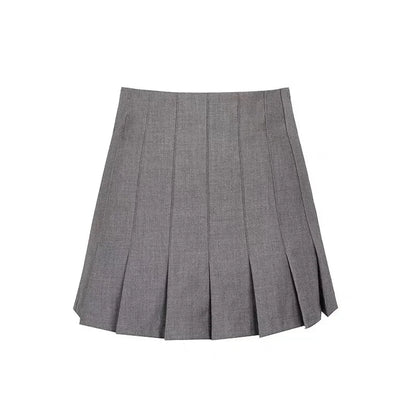 Daily Korean JK Uniform Set College Style Girls Short Suit Blazer Navy Coat Wrap Hip Skirt Tie Shirt Hot Girl Set Spring Autumn