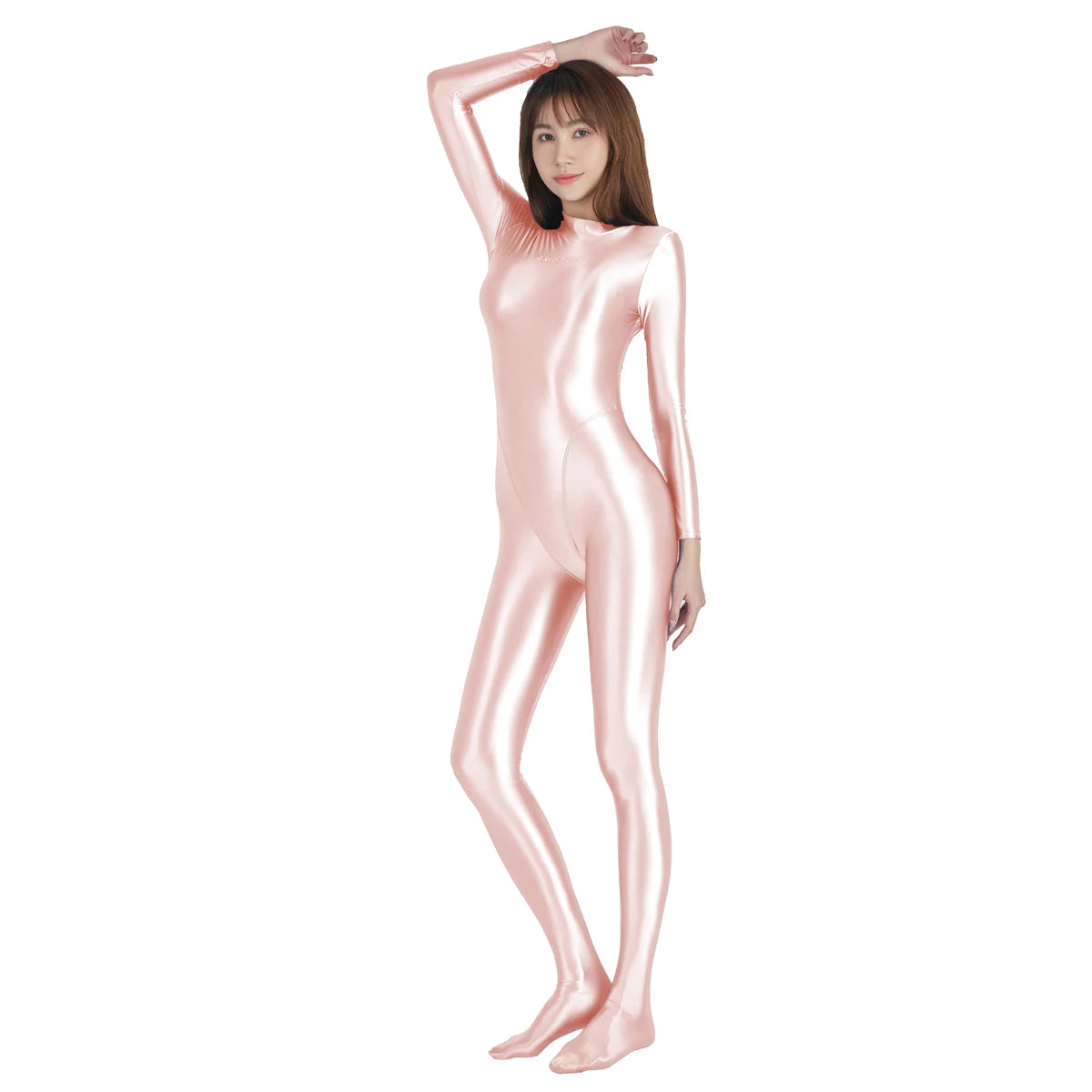 AMORESY Shiny Glitter Diving Surfing Swimwear One-piece Back Zipper Overall Zentai Jumpsuit Sport Gym Bodysuit Catsuit Playsuit