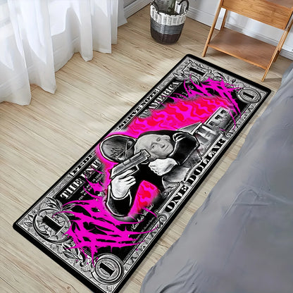 Dollar Bill Motif Area Rug,Thick Non-Slip & Washable,Soft Touch Floor Mat for Living Room,Bedroom,Kitchen,Hallway & Office Decor