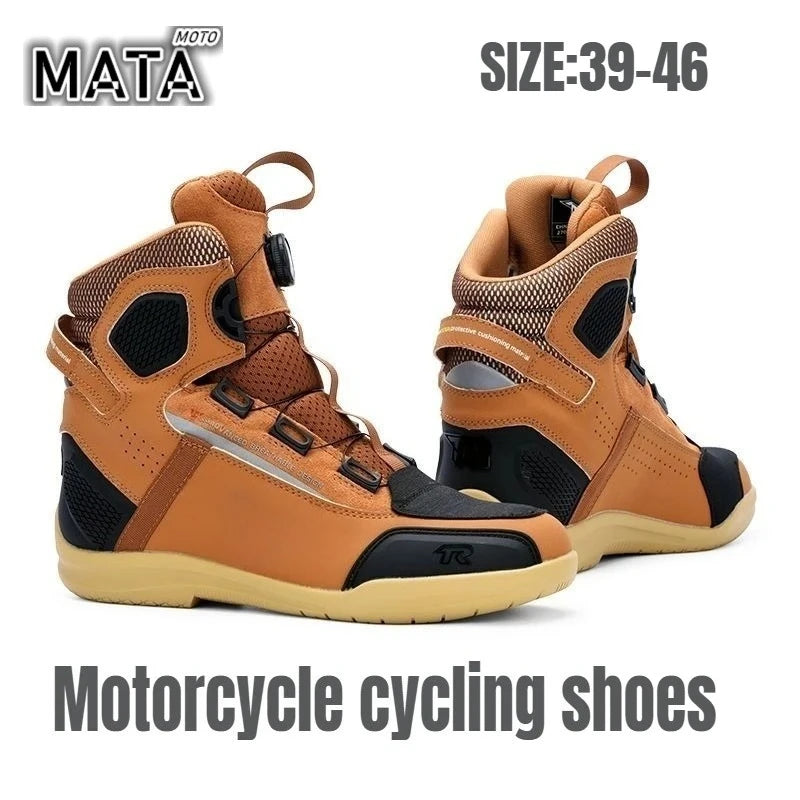 Moto Shoes for Men, MTB Cycling Shoes, Winter Hiking High-Cut Boots, Tenis Masculino, Road Bicycle Sneaker，Casual Shoes