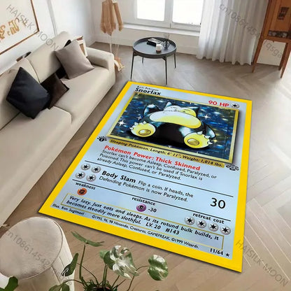 1PC Pokémon Card Charizard Squirtle Print Carpet for Living Room Bedroom Kid's Room Home Decor Area Rug Sofa Cloakroom Mat