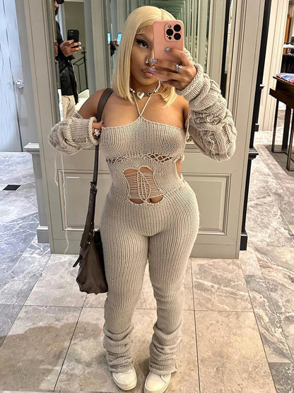 Sisterlinda Fashion Trend Y2K Jumpsuits Women Patchwork Sleeve Bandage Stretch Hipster One Piece Overalls Female Streetwear 2023